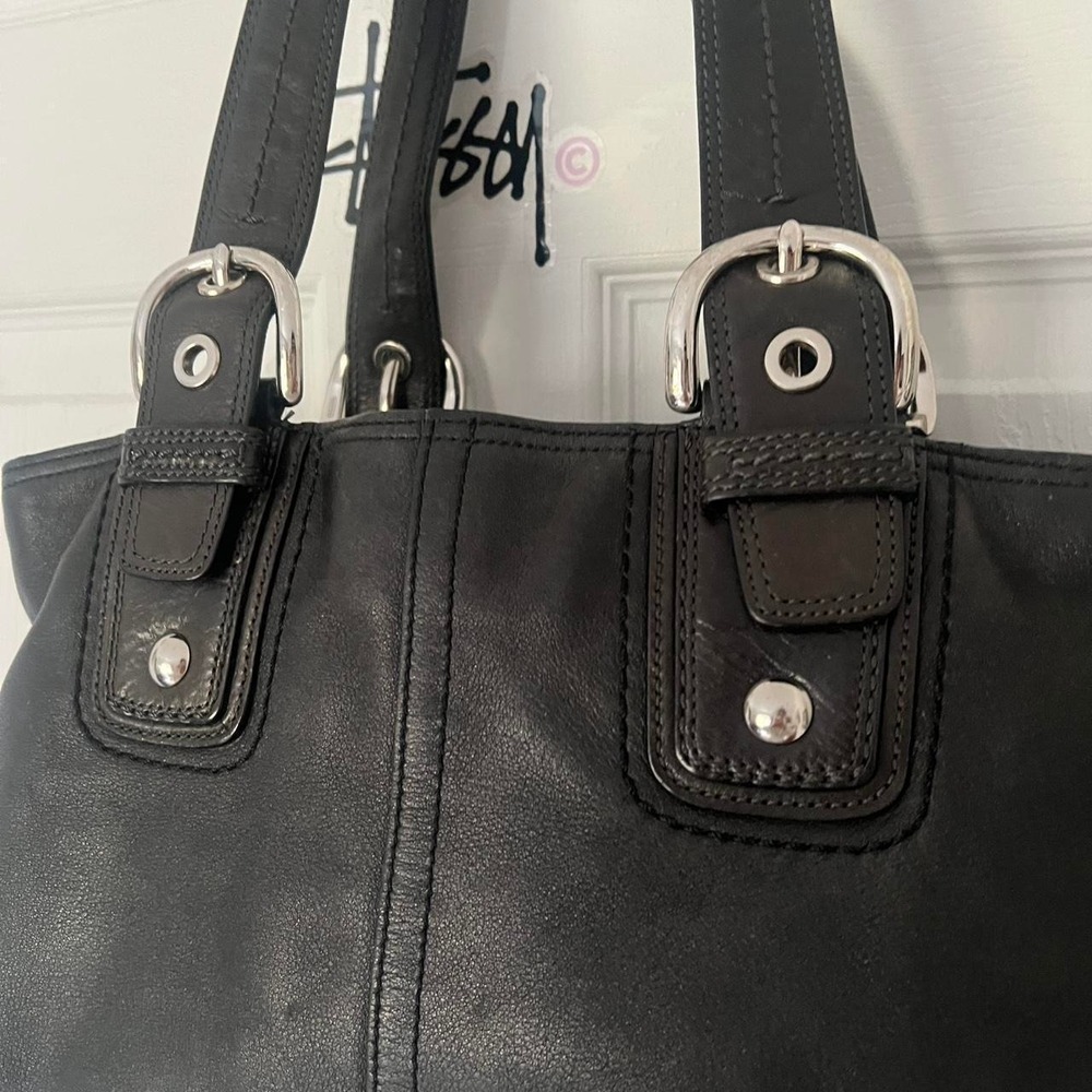 y2k 2000s Coach Black Leather SoHo shoulder bag / handbag - Picture 2 of 6
